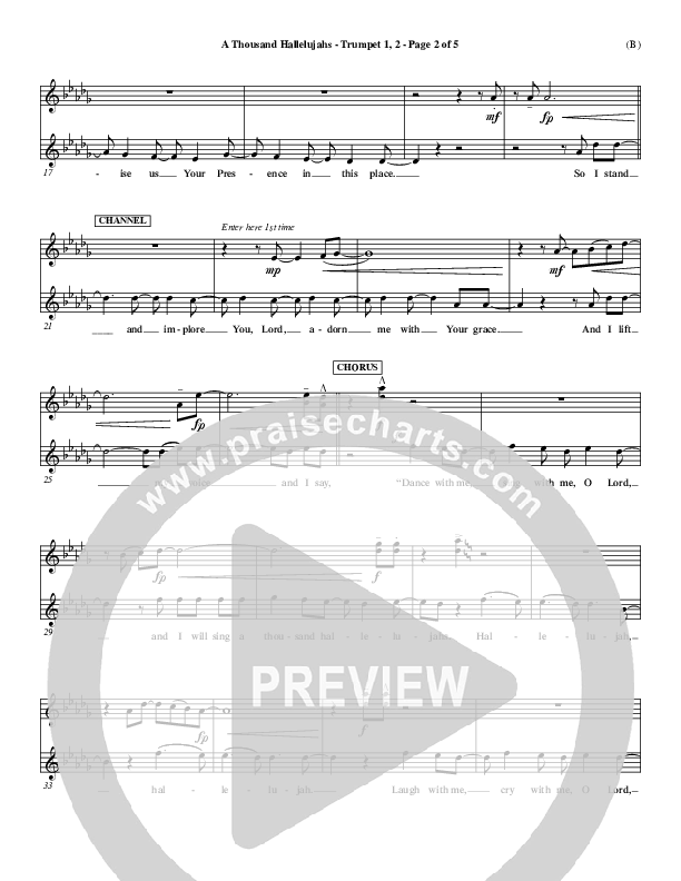 A Thousand Hallelujahs Trumpet 1,2 (Mark Roach)