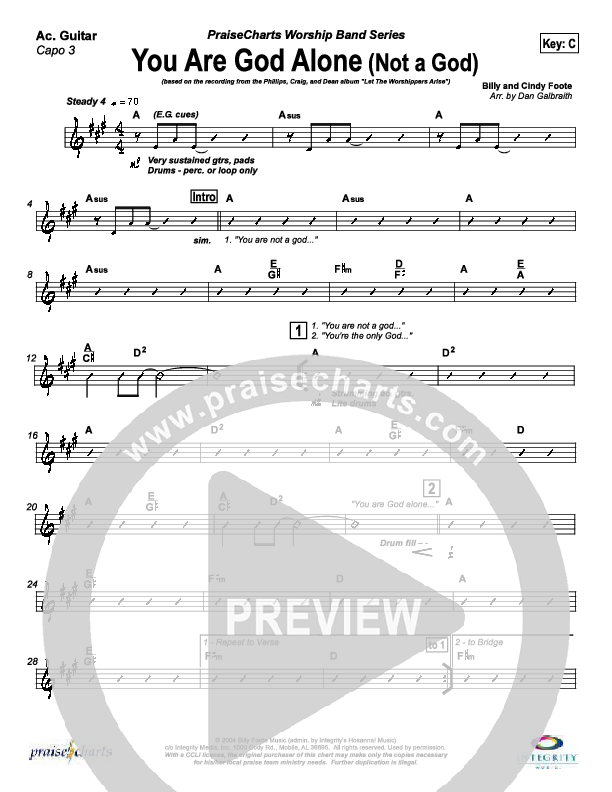 You Are God Alone Acoustic Guitar (Phillips Craig & Dean)