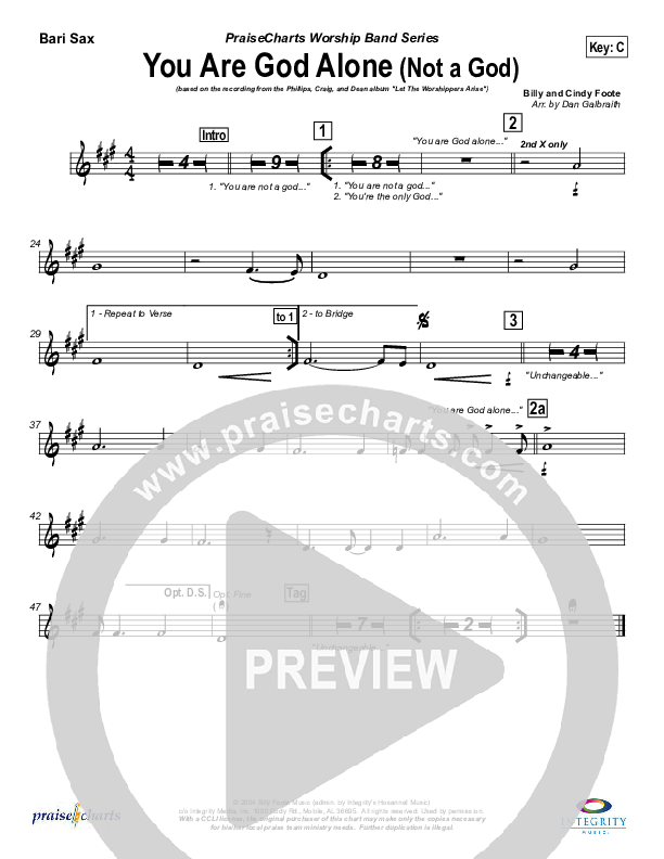 You Are God Alone Bari Sax (Phillips Craig & Dean)
