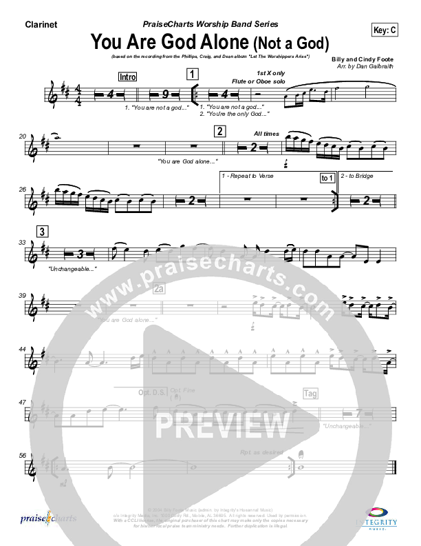You Are God Alone Clarinet (Phillips Craig & Dean)
