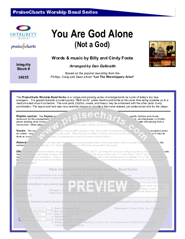 You Are God Alone Orchestration (Phillips Craig & Dean)