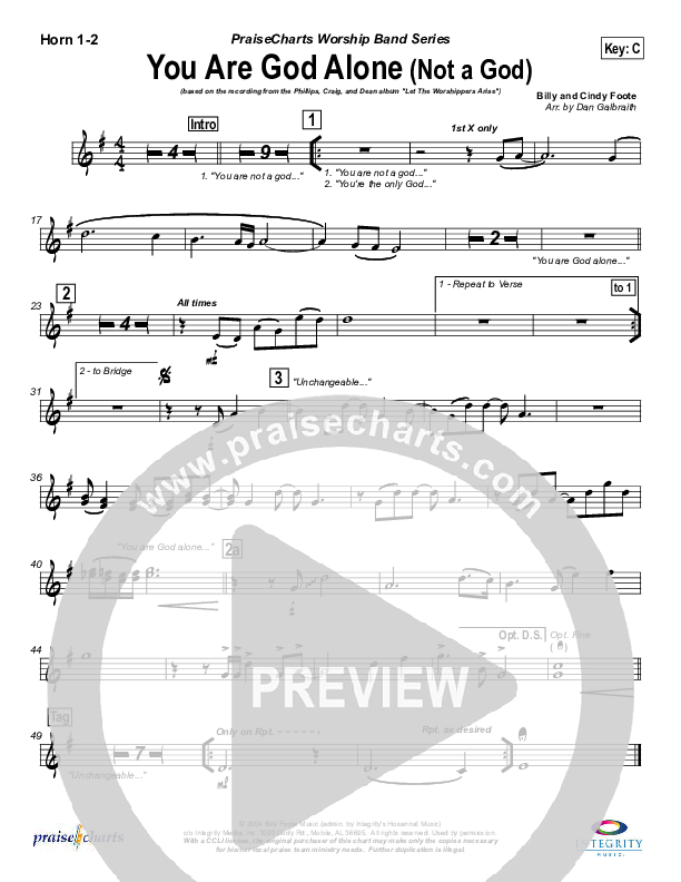 You Are God Alone Brass Pack (Phillips Craig & Dean)