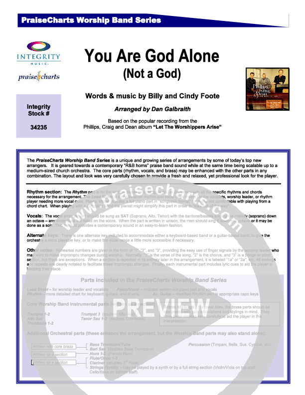 You Are God Alone Lyrics (Phillips Craig & Dean)