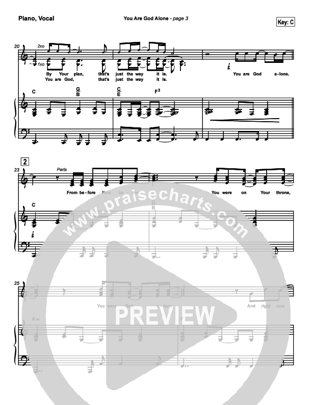 You Are God Alone Piano/Vocal (Phillips Craig & Dean)