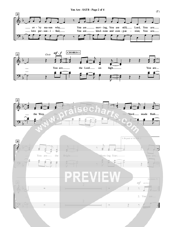 You Are Choir Sheet (SATB) (Mark Roach)