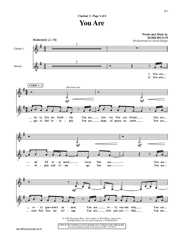 You Are Clarinet 3 (Mark Roach)