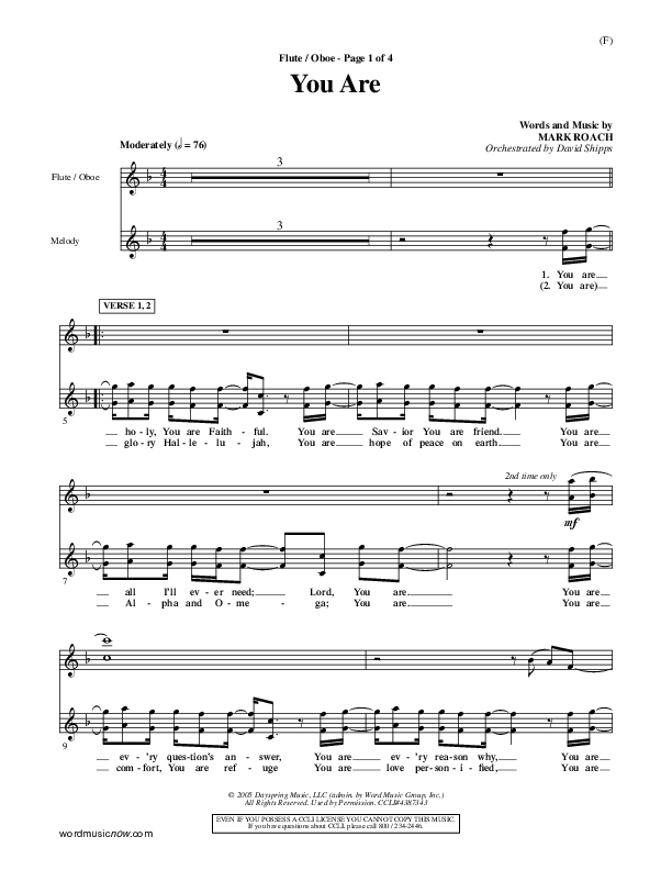 You Are Flute/Oboe (Mark Roach)