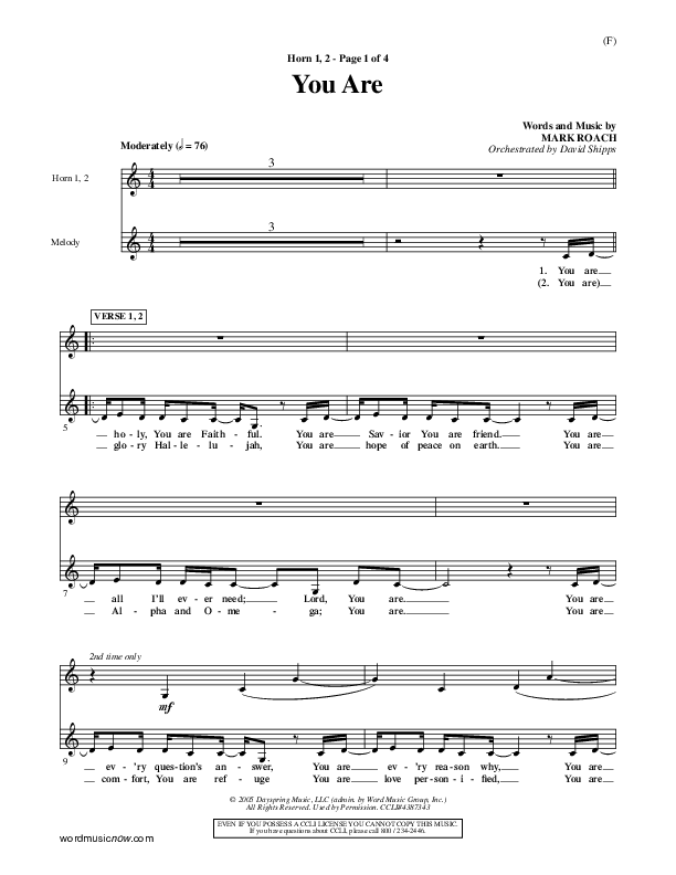 You Are French Horn 1/2 (Mark Roach)