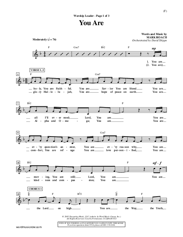 You Are Lead Sheet (Mark Roach)