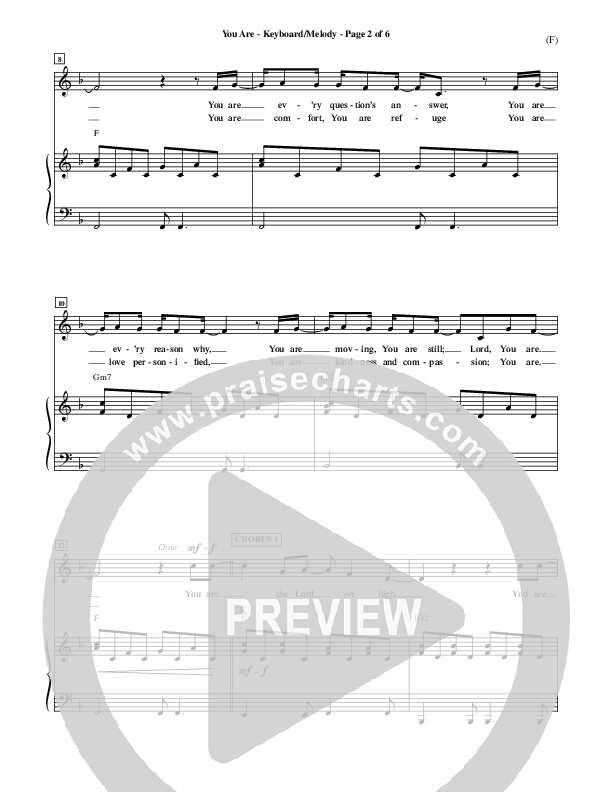 You Are Piano/Vocal (Mark Roach)