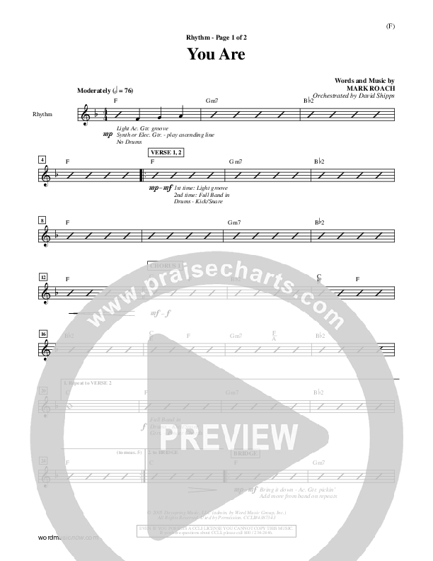 You Are Rhythm Chart (Mark Roach)