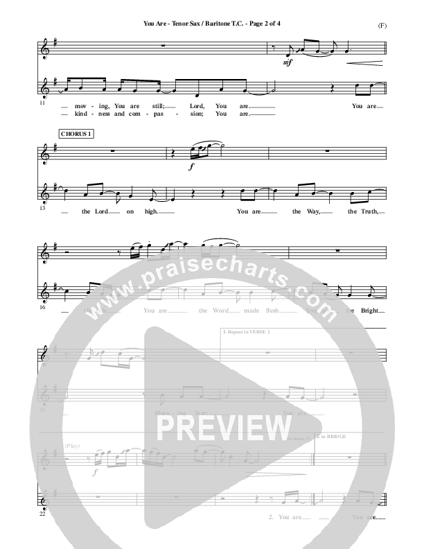 You Are Tenor Sax/Baritone T.C. (Mark Roach)