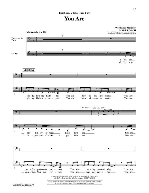 You Are Trombone 3/Tuba (Mark Roach)