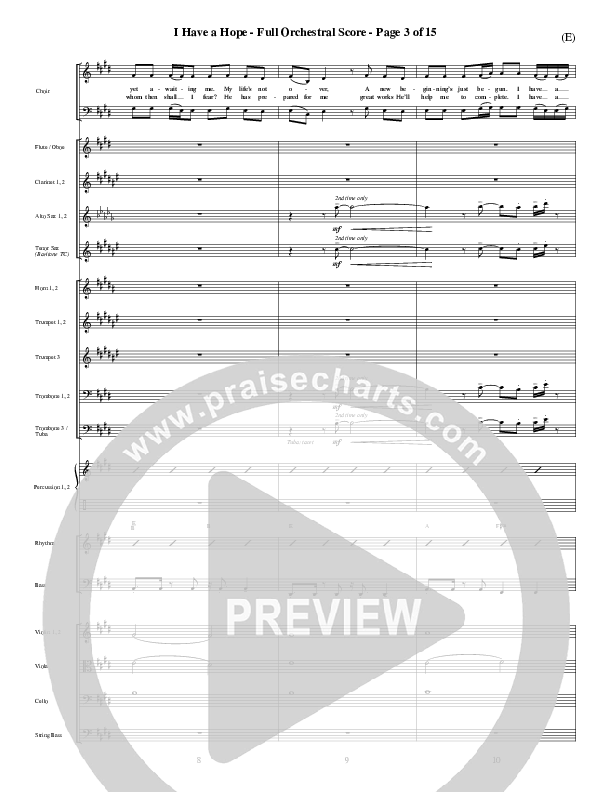 I Have A Hope Conductor's Score (Tommy Walker)