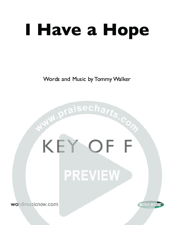 I Have A Hope Cover Sheet (Tommy Walker)