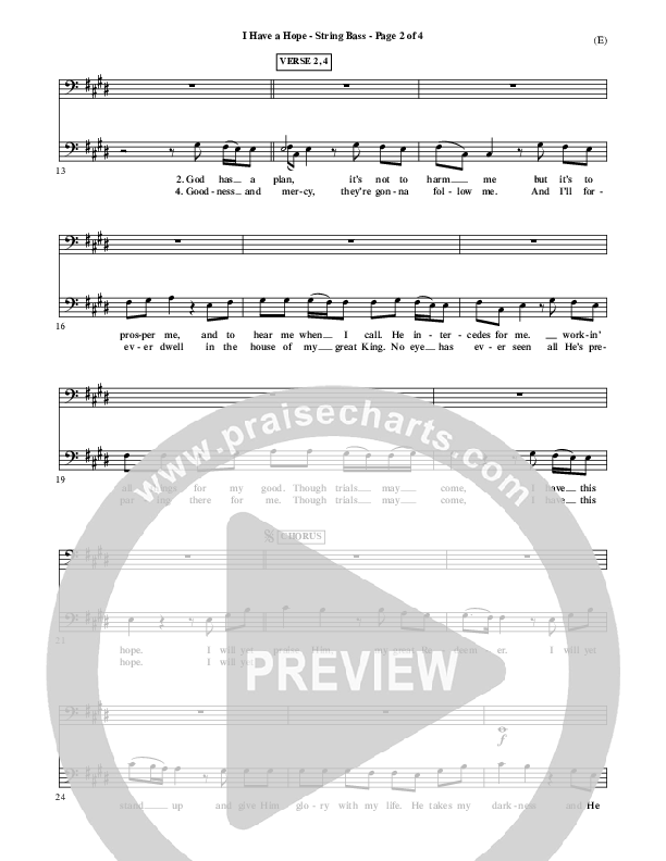 I Have A Hope Double Bass (Tommy Walker)