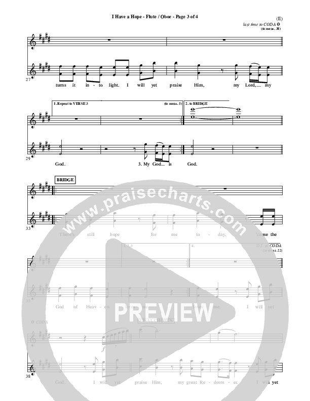 I Have A Hope Flute/Oboe (Tommy Walker)