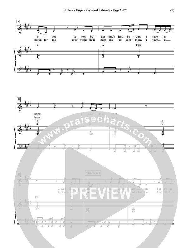 I Have A Hope Piano/Vocal (Tommy Walker)