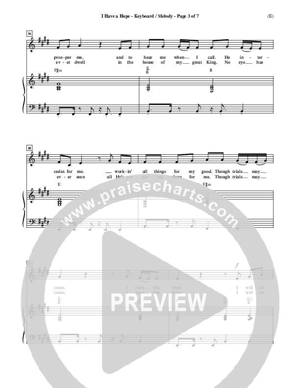 I Have A Hope Piano/Vocal (Tommy Walker)