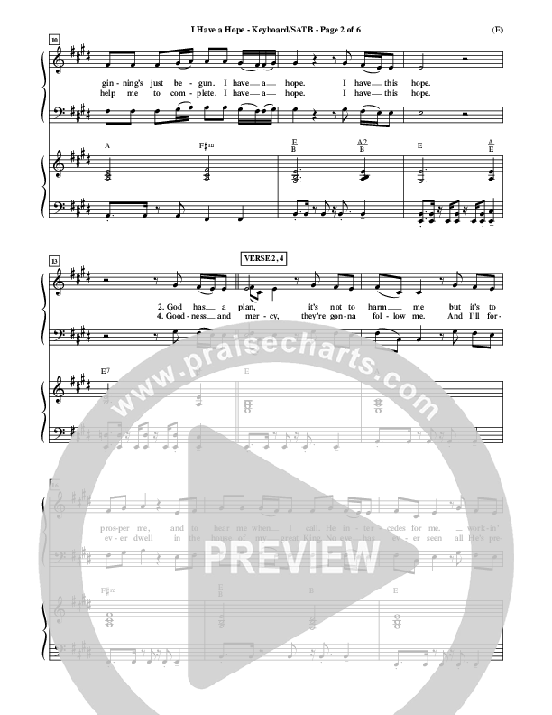 I Have A Hope Piano/Vocal (SATB) (Tommy Walker)