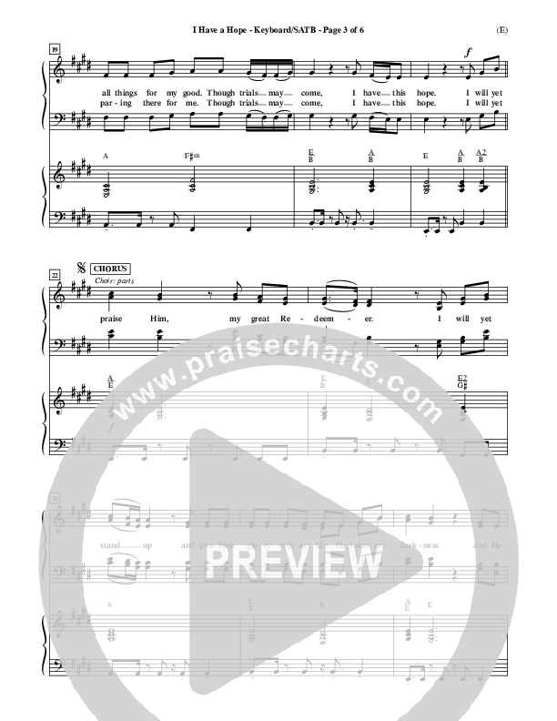 I Have A Hope Lead Sheet (Tommy Walker)