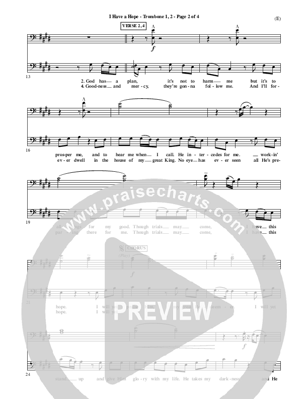 I Have A Hope Trombone 1/2 (Tommy Walker)