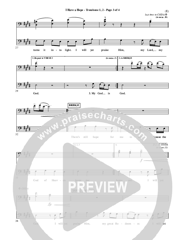 I Have A Hope Trombone 1/2 (Tommy Walker)