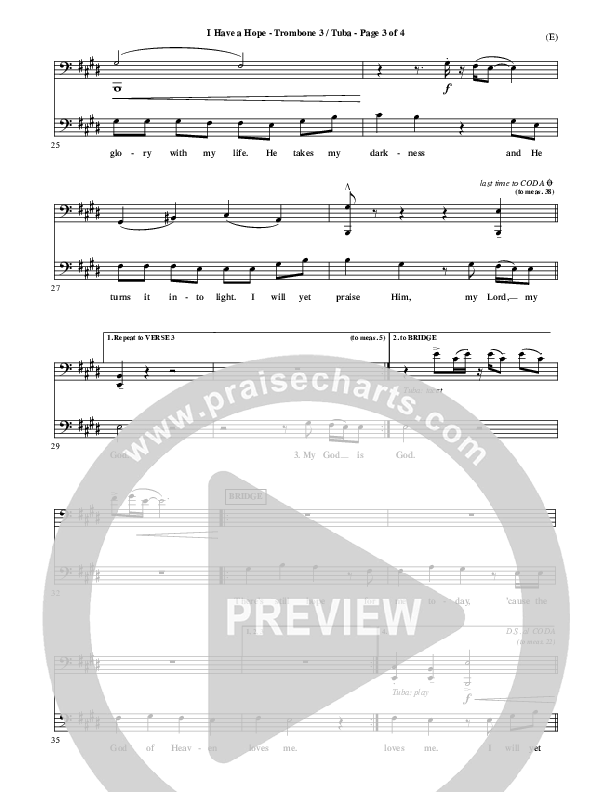 I Have A Hope Trombone 3/Tuba (Tommy Walker)