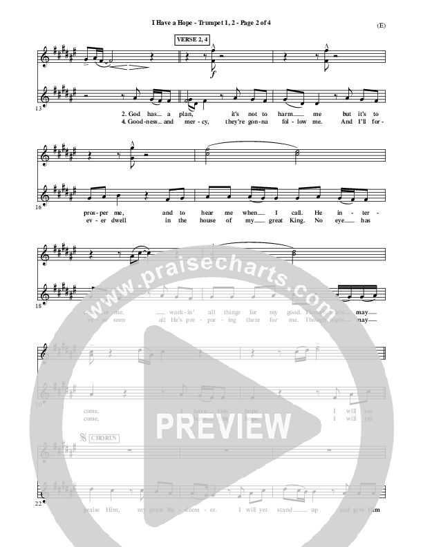 I Have A Hope Trumpet 1,2 (Tommy Walker)