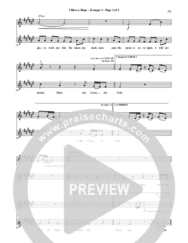 I Have A Hope Trumpet 3 (Tommy Walker)