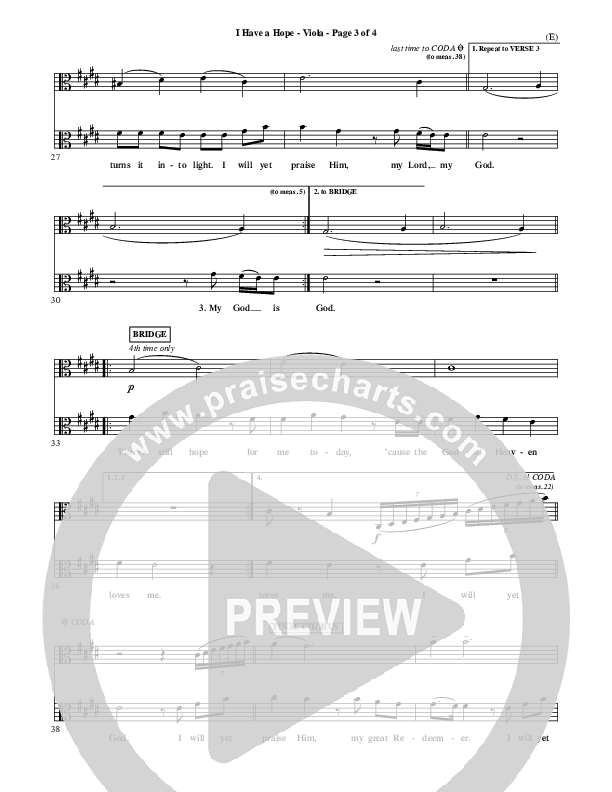 I Have A Hope Viola (Tommy Walker)