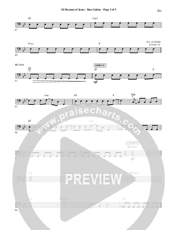 All Because Of Jesus Bass Guitar (FEE Band)