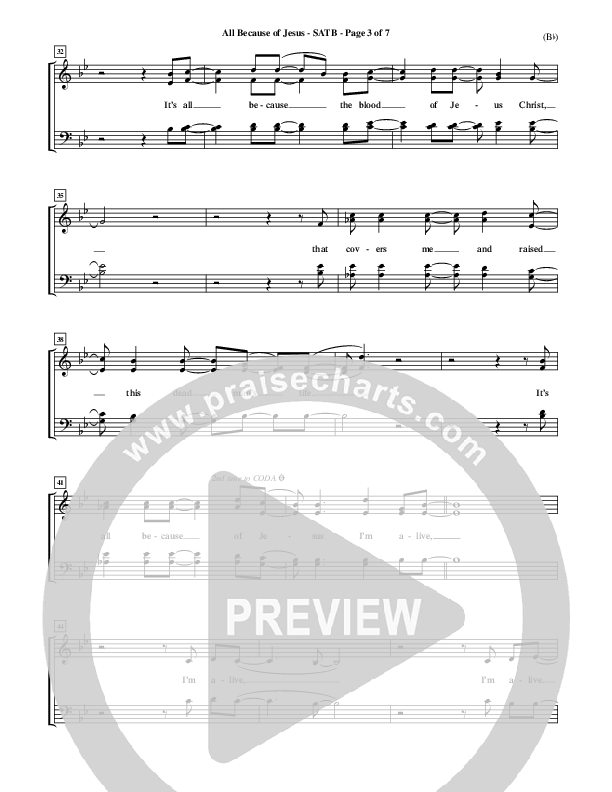 All Because Of Jesus Choir Vocals (SATB) (FEE Band)