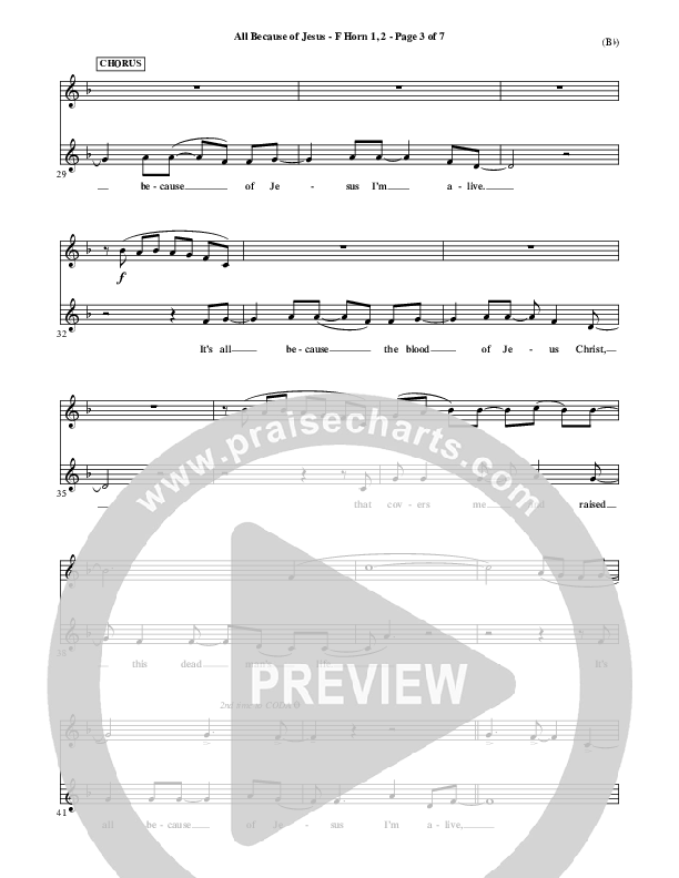 All Because Of Jesus French Horn 1/2 (FEE Band)