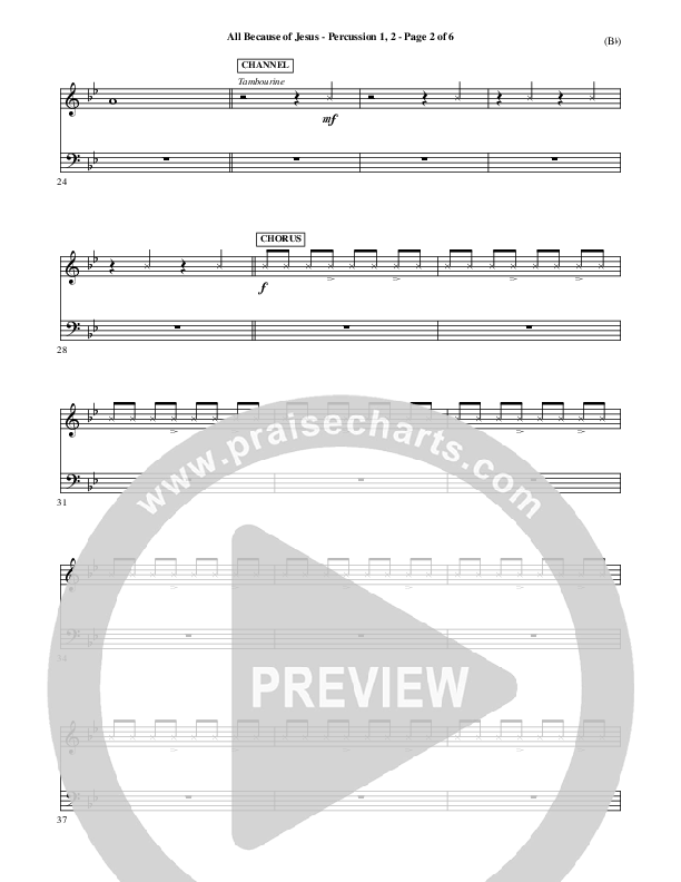 All Because Of Jesus Percussion 1/2 (FEE Band)