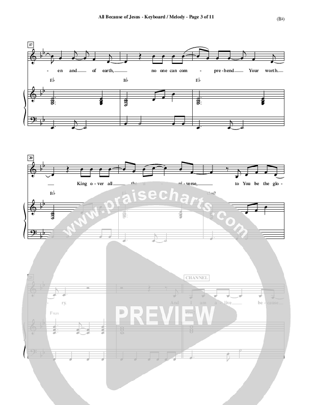 All Because Of Jesus Piano/Vocal (FEE Band)