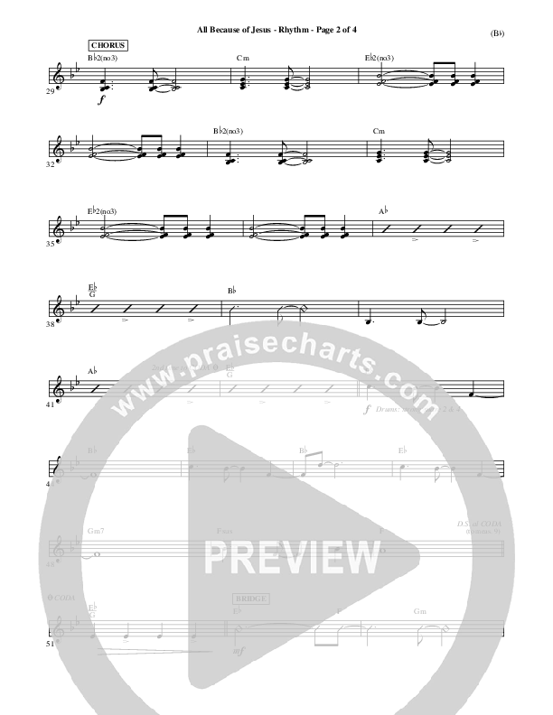 All Because Of Jesus Rhythm Chart (FEE Band)