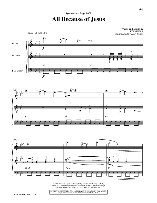 All Because Of Jesus Synth (FEE Band)