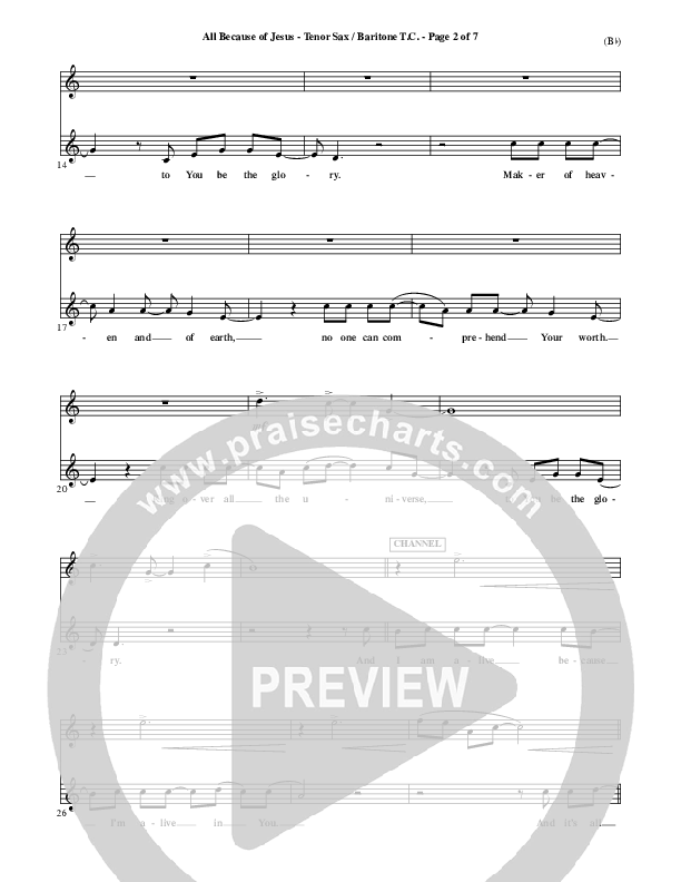 All Because Of Jesus Tenor Sax/Baritone T.C. (FEE Band)