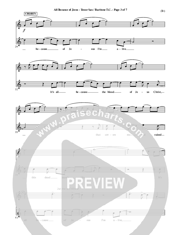 All Because Of Jesus Tenor Sax/Baritone T.C. (FEE Band)