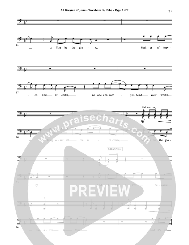 All Because Of Jesus Trombone 3/Tuba (FEE Band)