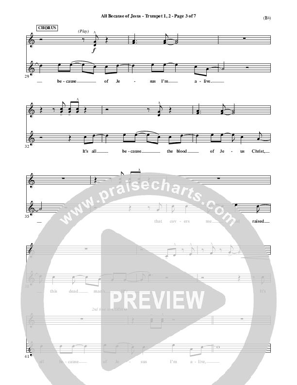 All Because Of Jesus Trumpet 1,2 (FEE Band)