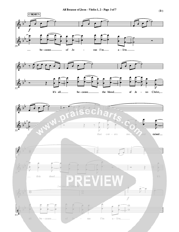 All Because Of Jesus Violin 1/2 (FEE Band)