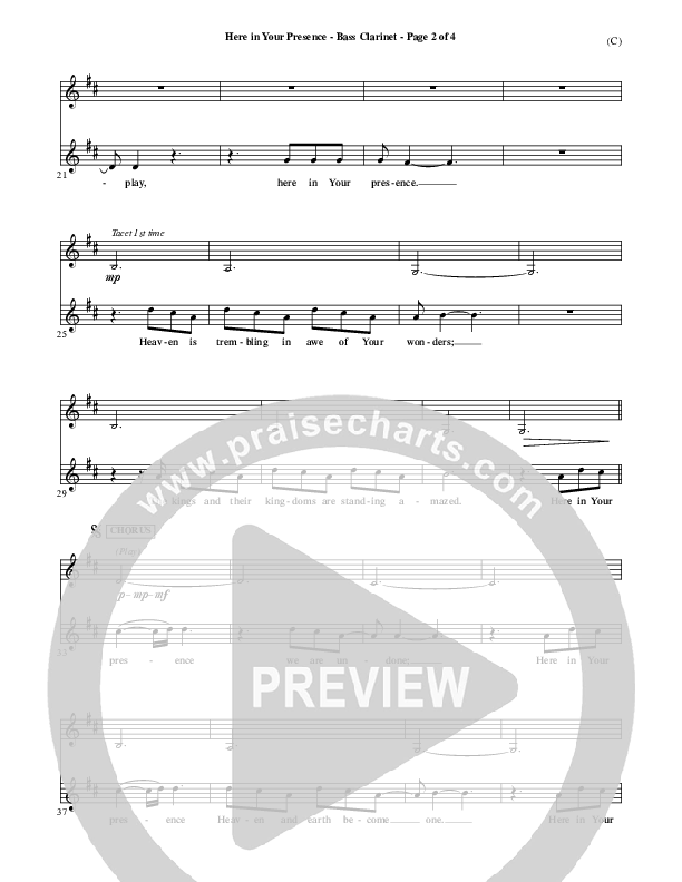 Here In Your Presence Bass Clarinet (Jon Egan)