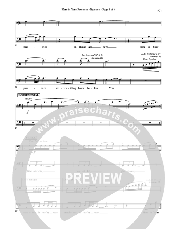 Here In Your Presence Bassoon (Jon Egan)