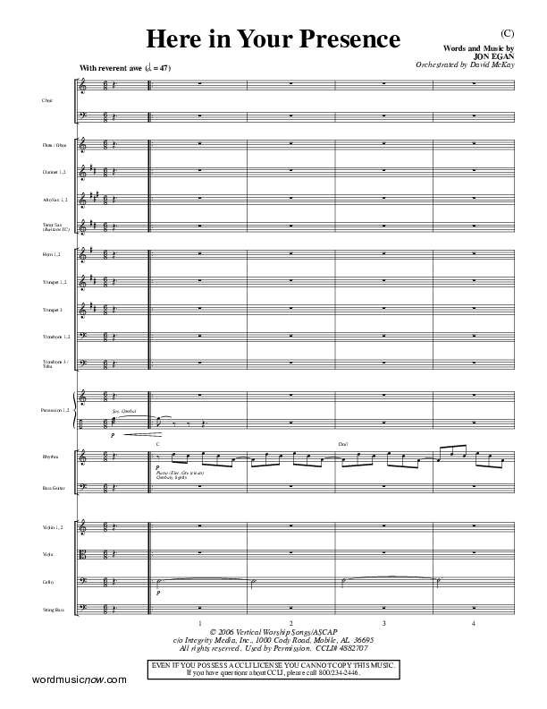 Here In Your Presence Orchestration (Jon Egan)