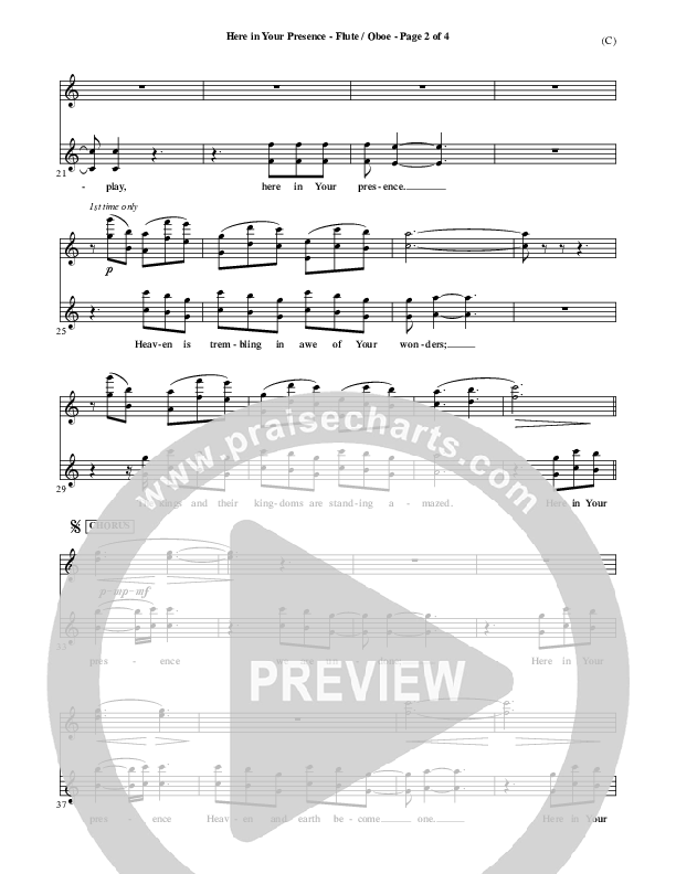 Here In Your Presence Flute/Oboe (Jon Egan)