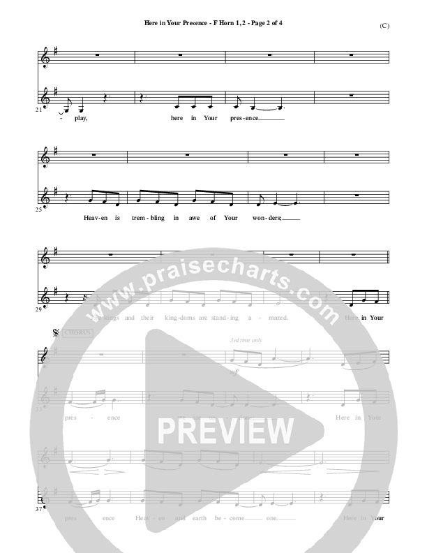 Here In Your Presence French Horn 1/2 (Jon Egan)