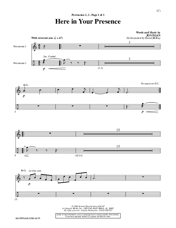 Here In Your Presence Percussion 1/2 (Jon Egan)