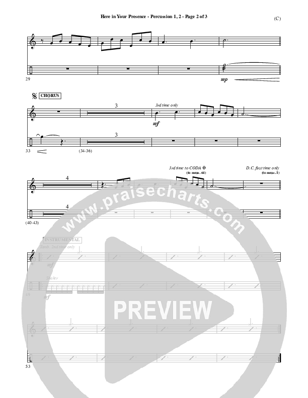 Here In Your Presence Percussion 1/2 (Jon Egan)